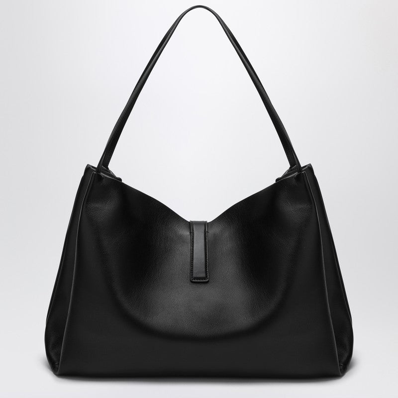 Ferragamo Large Black Leather Tote Bag