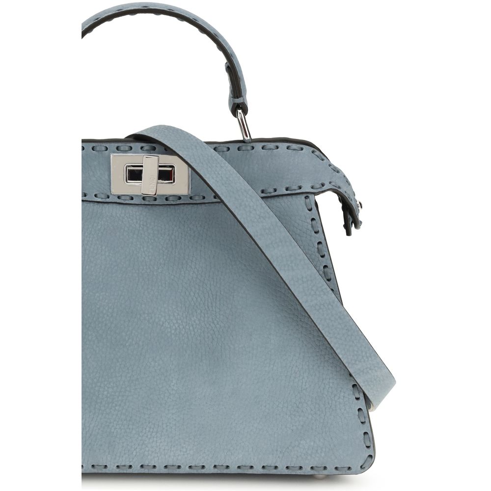 Sac bandoulière Fendi Bos Taurus en cuir de veau bleu clair