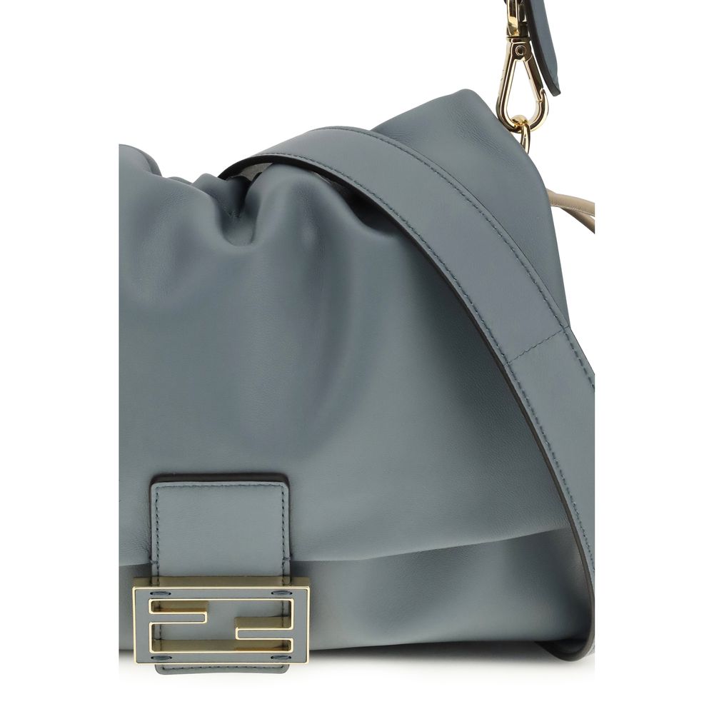 Sac bandoulière Fendi Bos Taurus en cuir de veau bleu clair