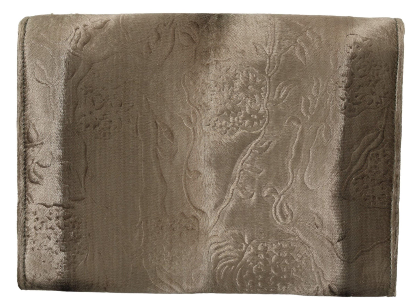 Dolce & Gabbana Beige Samt-Aktentasche aus Leder mit Kroko-Print