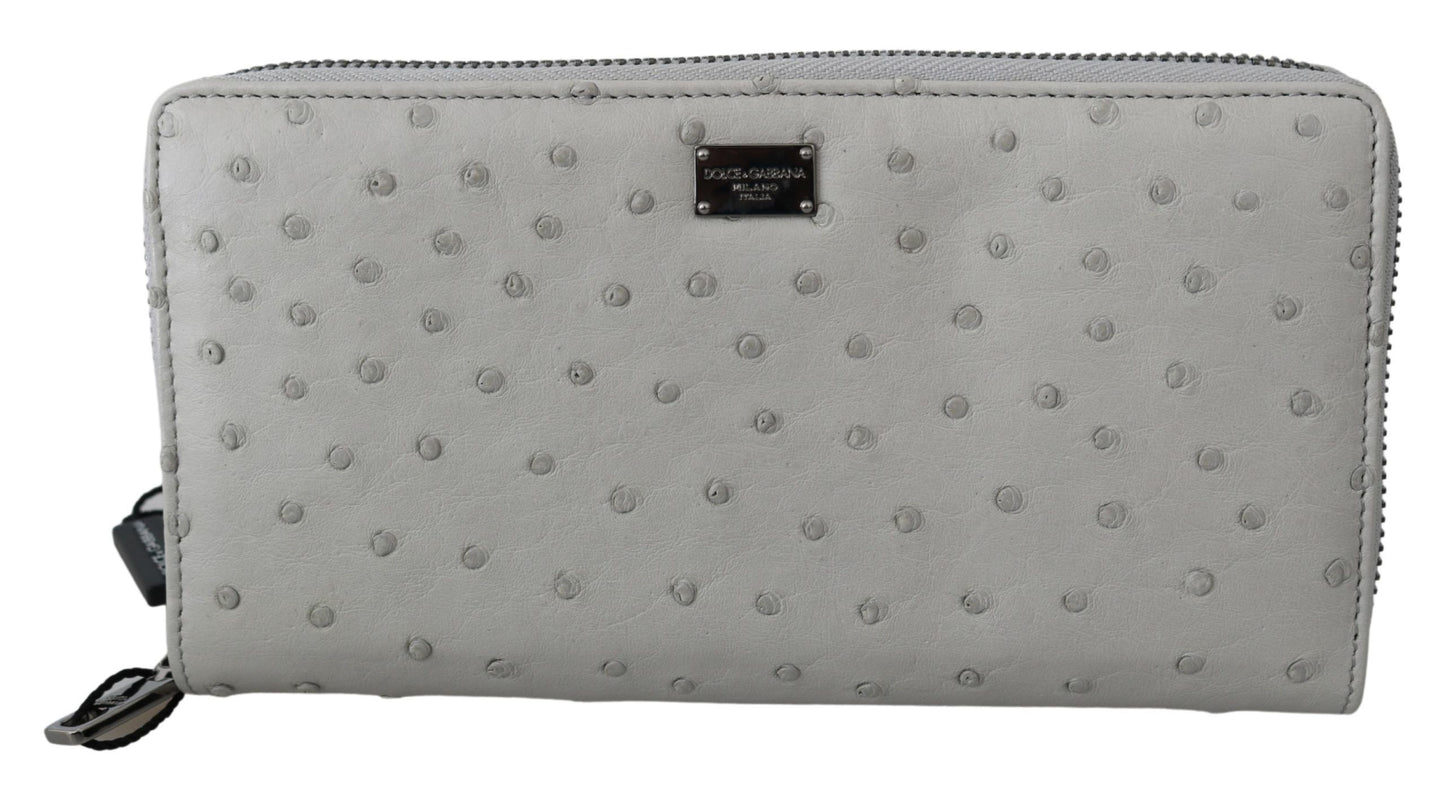 Portefeuille continental élégant en cuir d'autruche Dolce & Gabbana