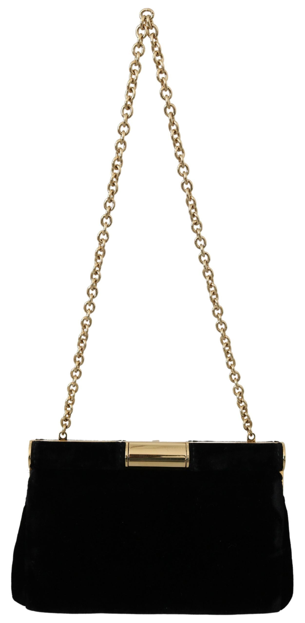 Sac bandoulière de soirée en velours Dolce & Gabbana avec clous en cristal