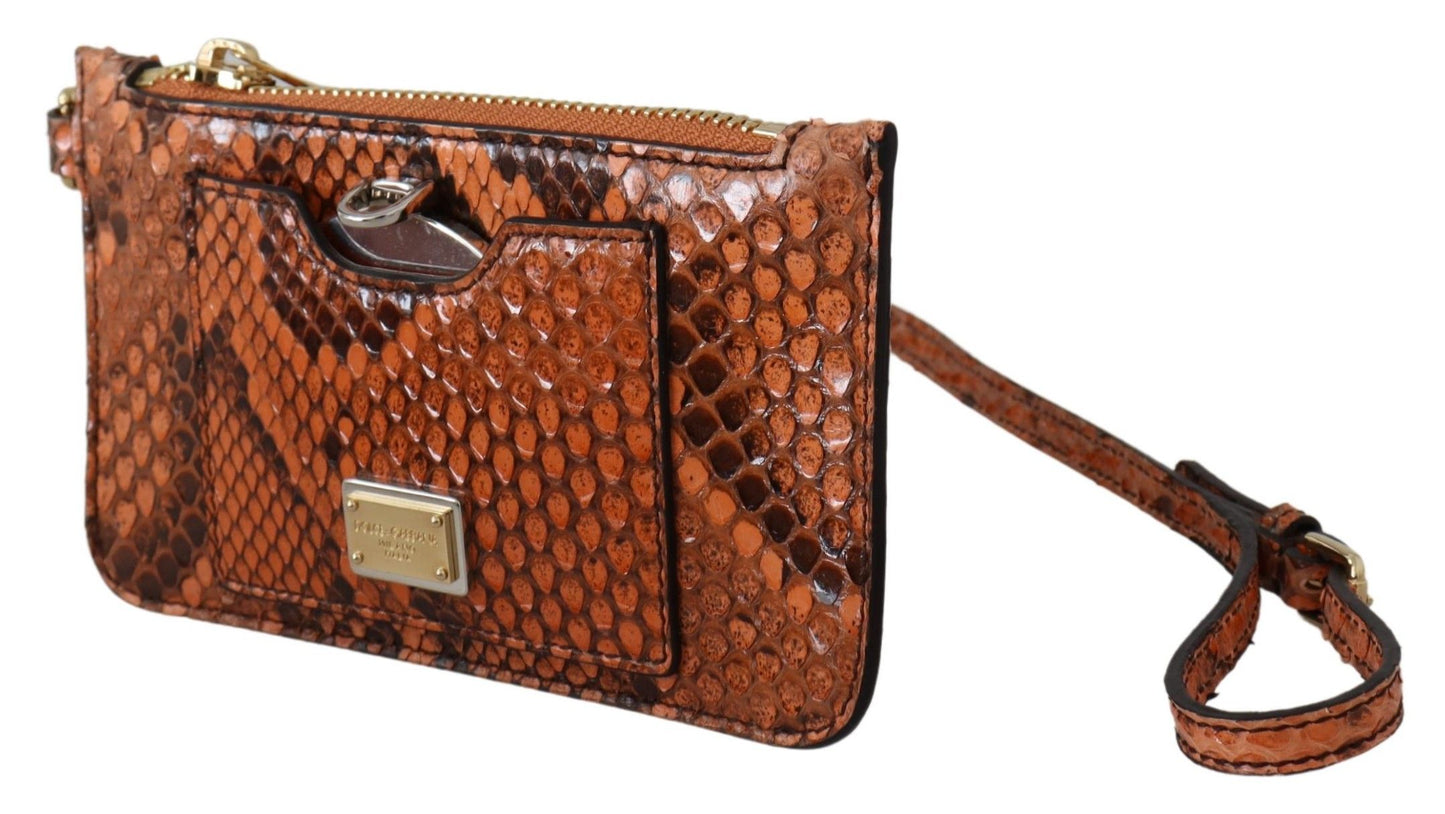 Dolce & Gabbana Élégante pochette en cuir à motif python