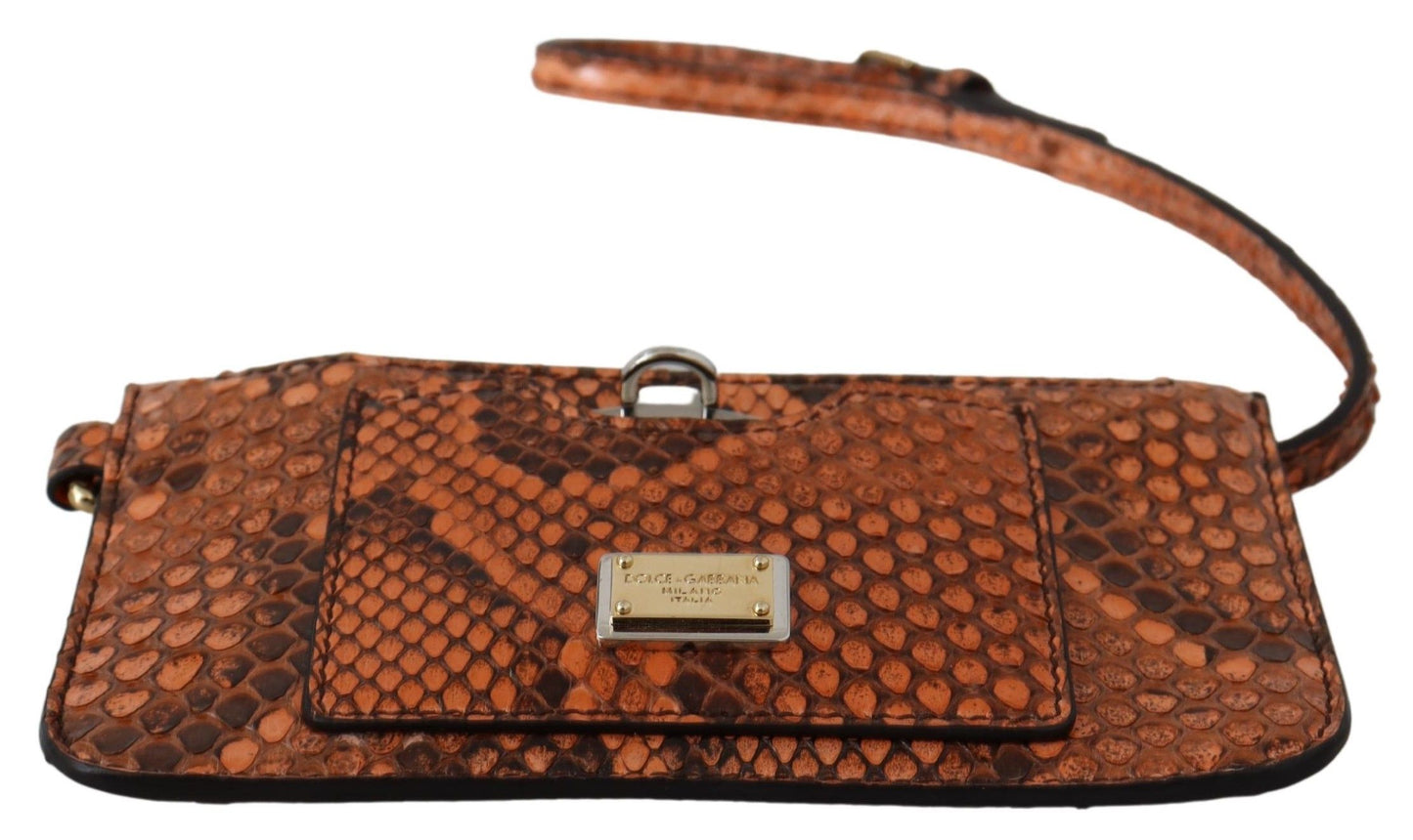 Dolce & Gabbana Élégante pochette en cuir à motif python