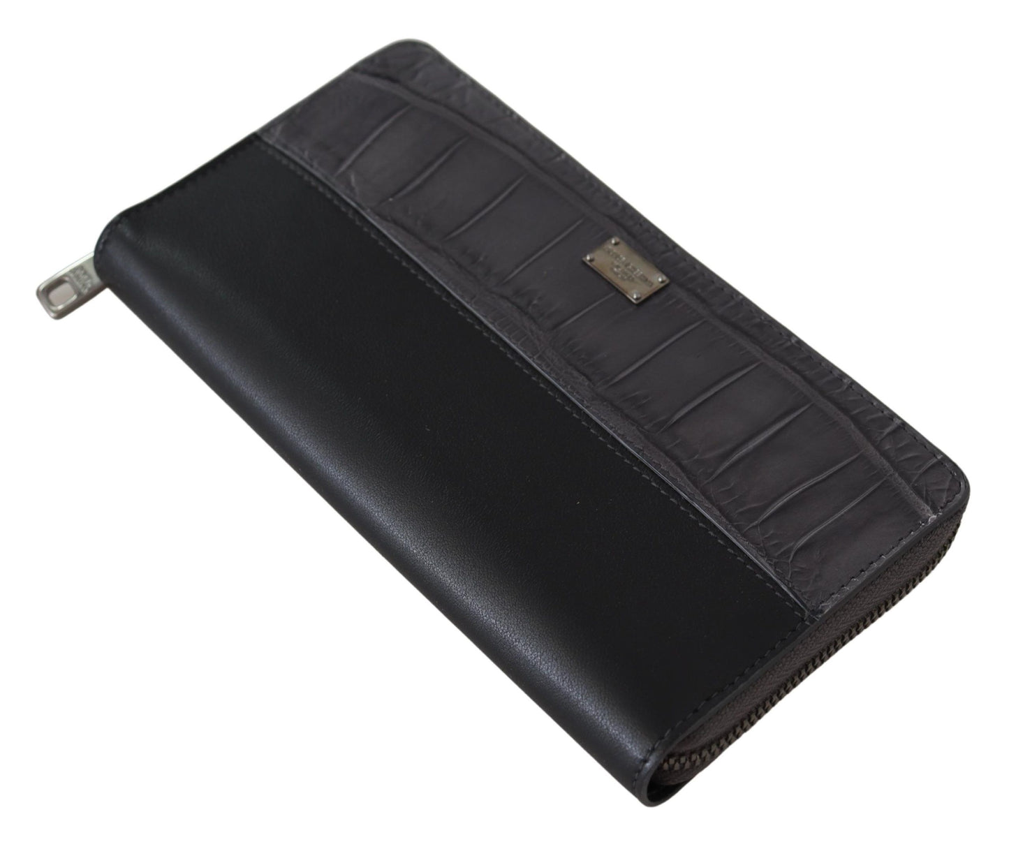 Portefeuille zippé élégant en cuir texturé Dolce & Gabbana