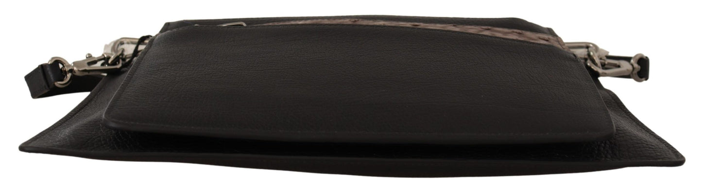 Dolce & Gabbana Élégant sac bandoulière en cuir noir