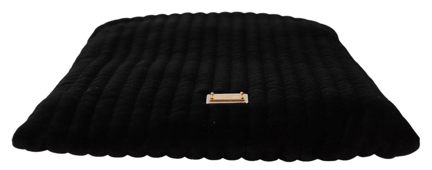 Sac porte-lunettes élégant en velours matelassé Dolce & Gabbana