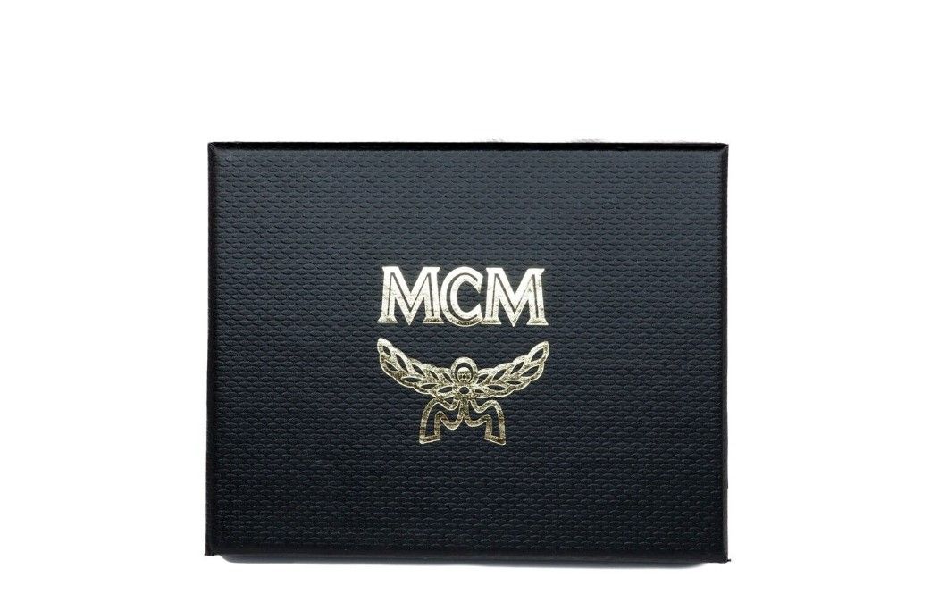 MCM Spectrum Diamond Mini Neon Yellow Visetos Leather Card Case Holder Wallet at The Platonist