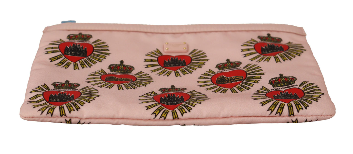 Portefeuille élégant à motif cœur rose Dolce & Gabbana