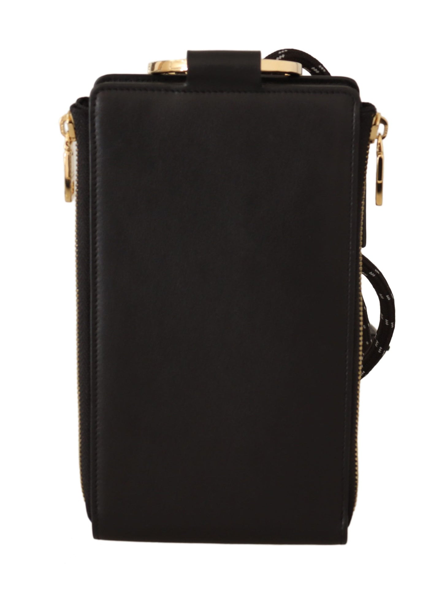 Portefeuille élégant à lanières en cuir noir Dolce & Gabbana