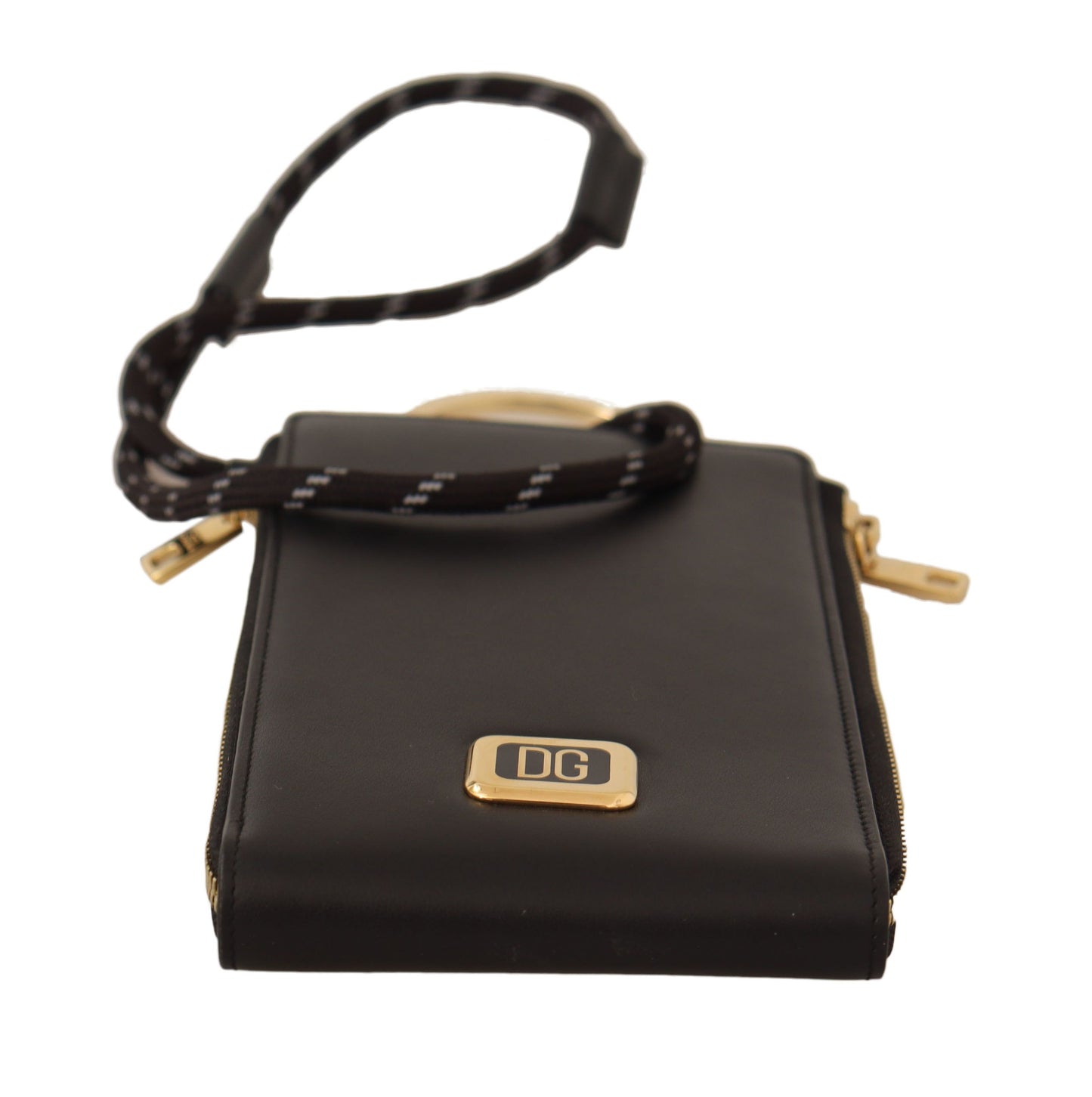 Portefeuille élégant à lanières en cuir noir Dolce & Gabbana