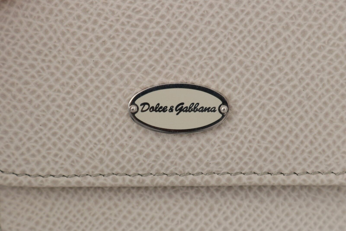 Dolce & Gabbana Chic Kondometui-Geldbörse aus weißem Leder