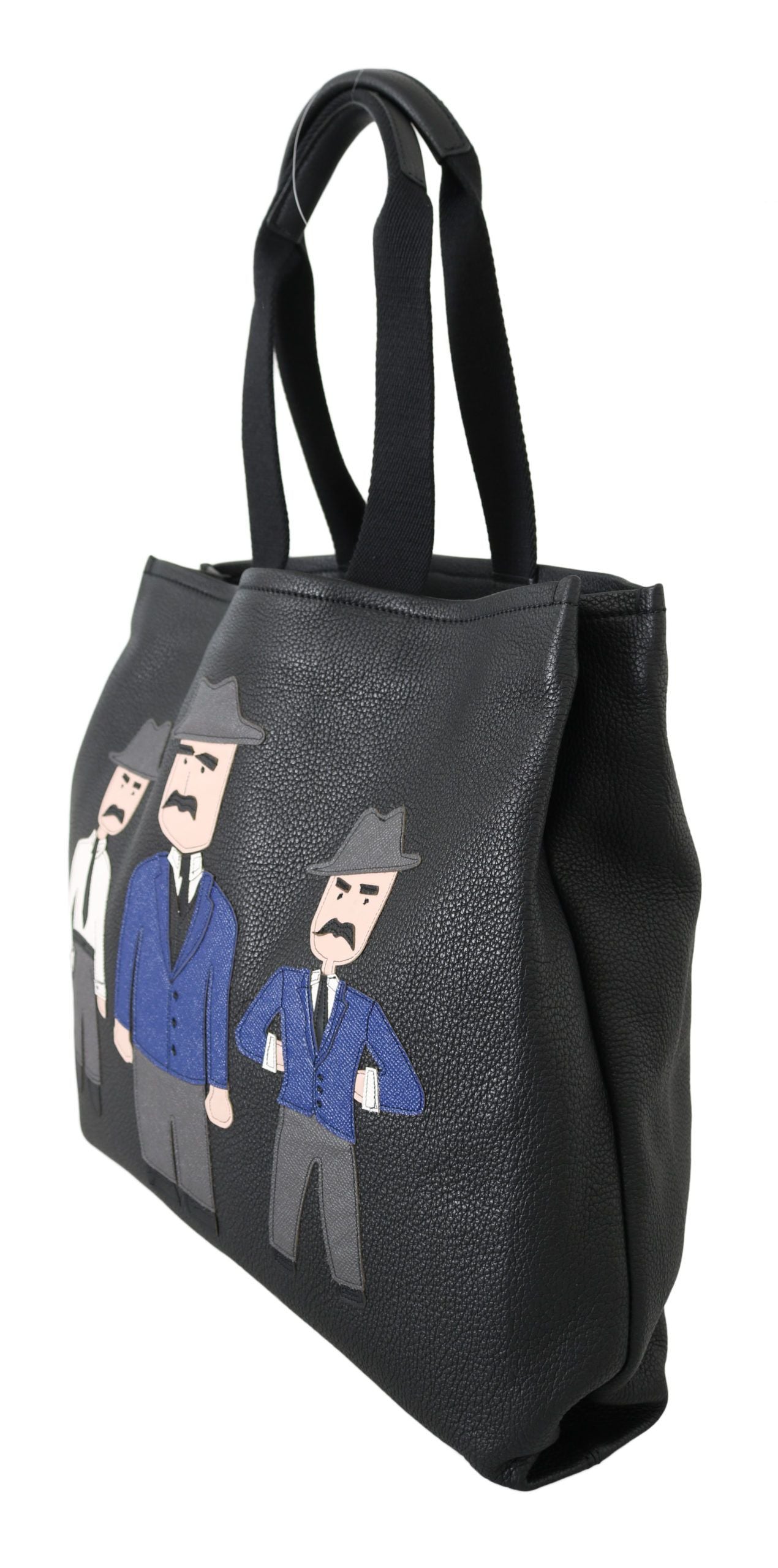 Sac fourre-tout élégant en cuir noir Dolce & Gabbana pour homme