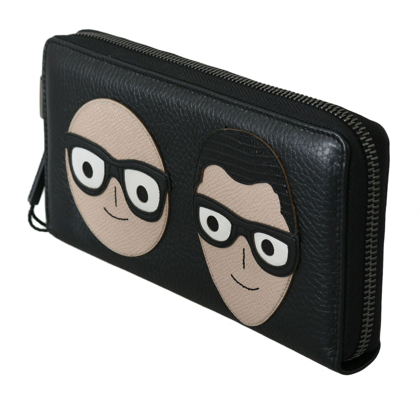 Dolce & Gabbana Elegante Continental-Geldbörse aus schwarzem Leder