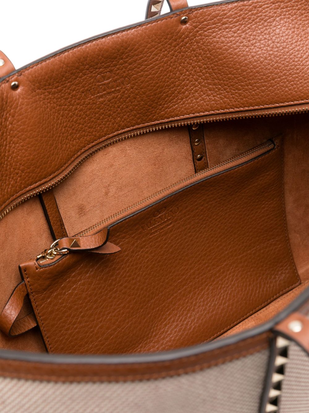 Valentino Garavani – Mittelgroße Tragetasche aus Canvas „Rockstud“