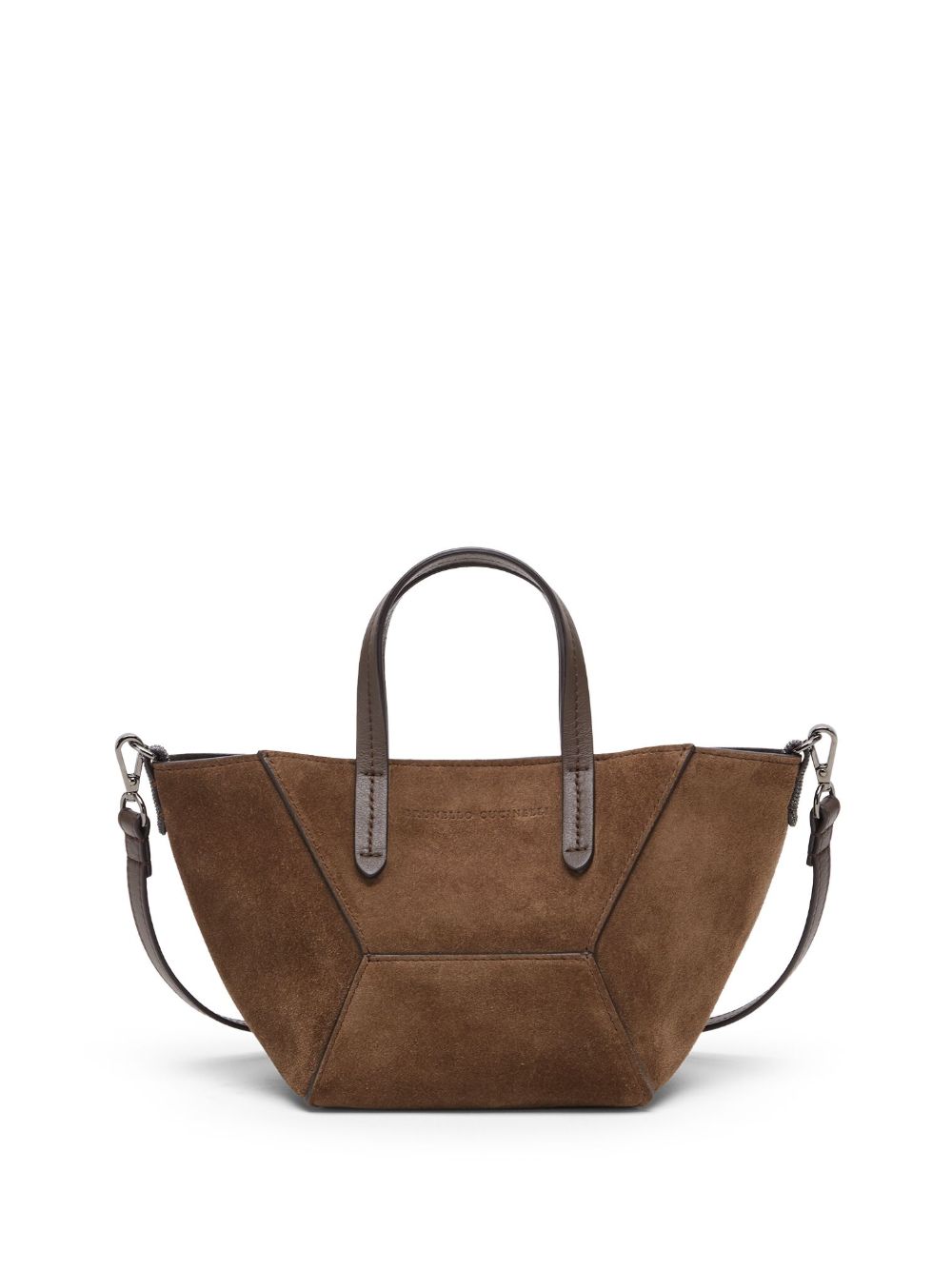 Brunello Cucinelli Duo Mini Bag In Suede With Monili