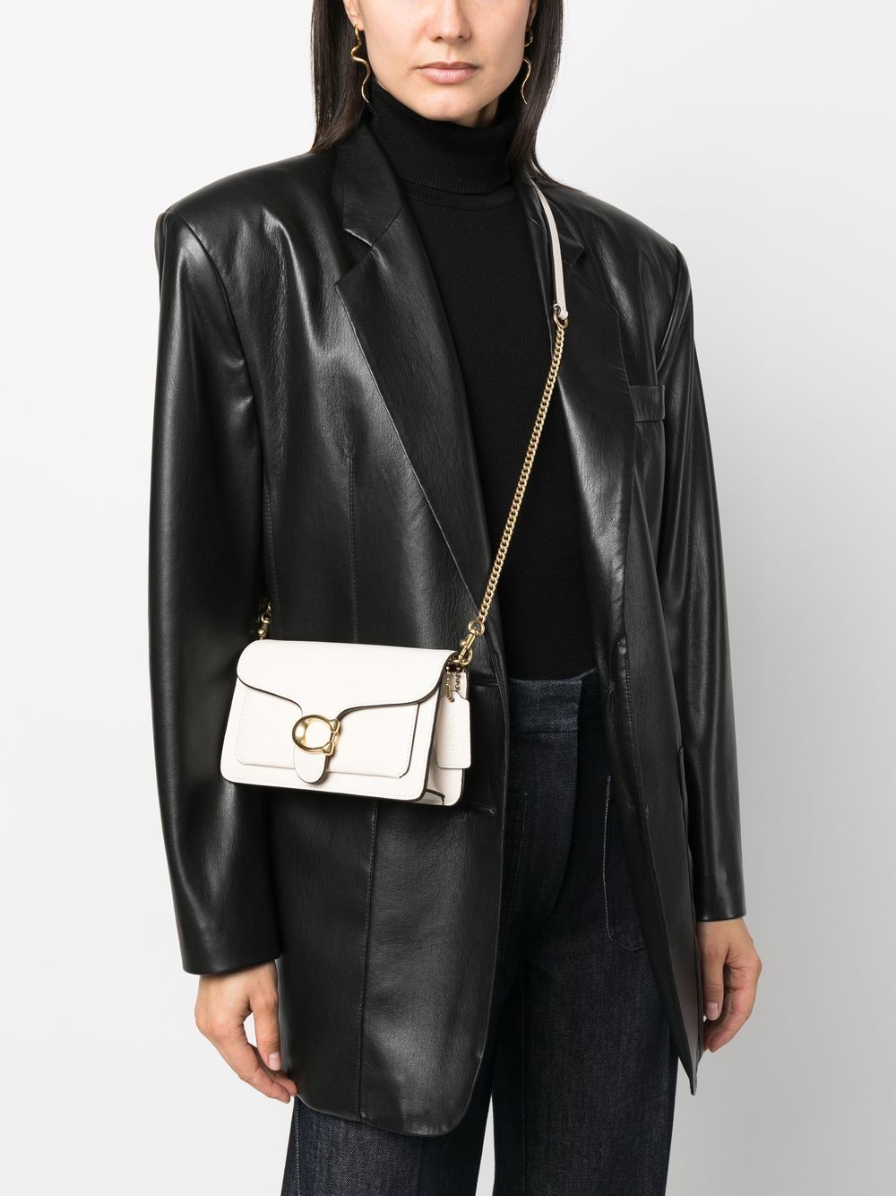 Coach Tabby Chain Leather Clutch