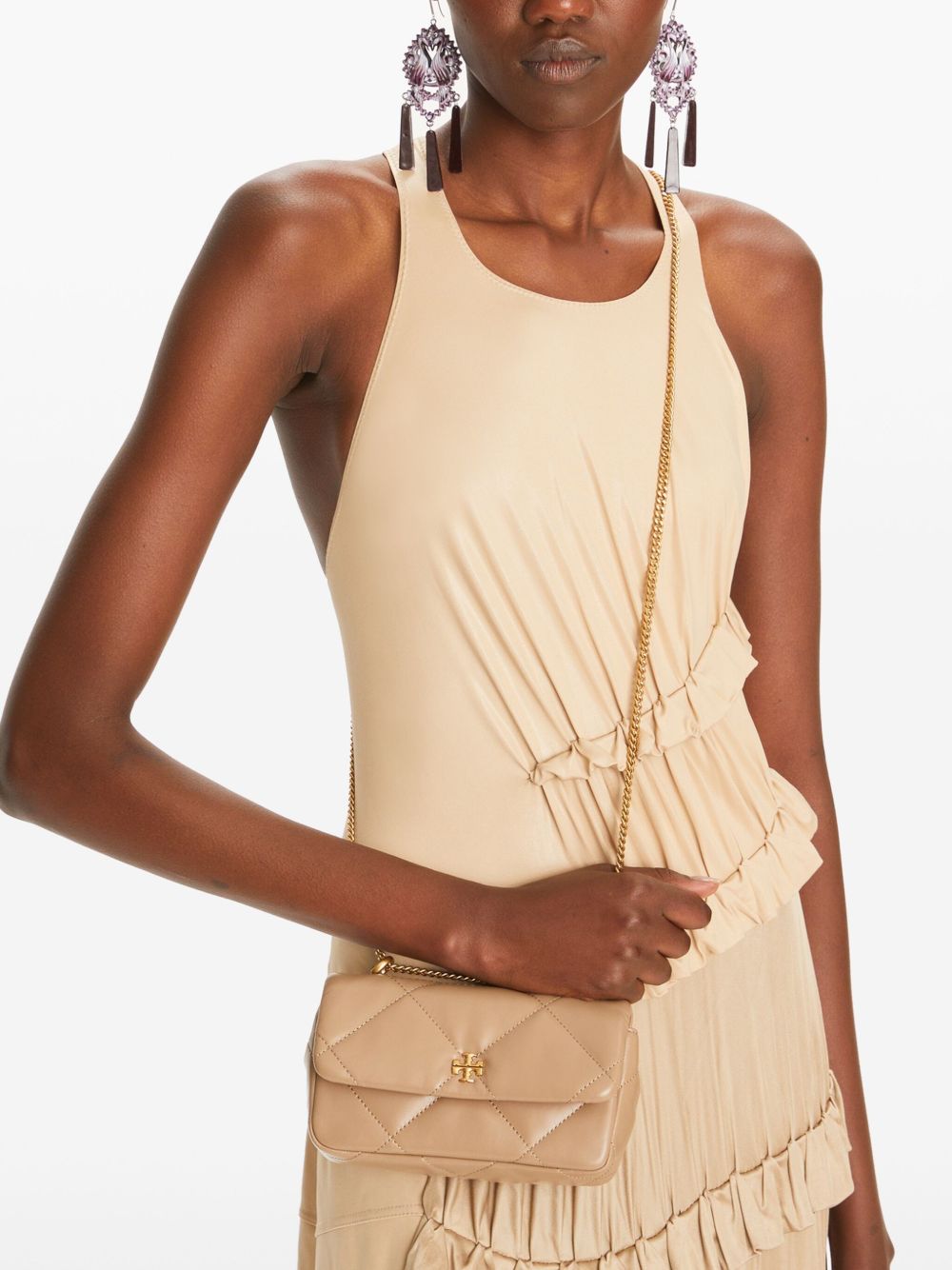 Tory Burch Mini Kira Beige Cross Body Bag