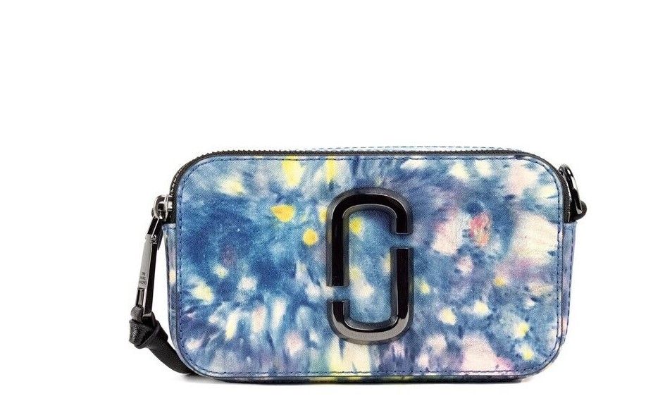 Sac à bandoulière en cuir imprimé bleu aquarelle Marc Jacobs The Snapshot Bag