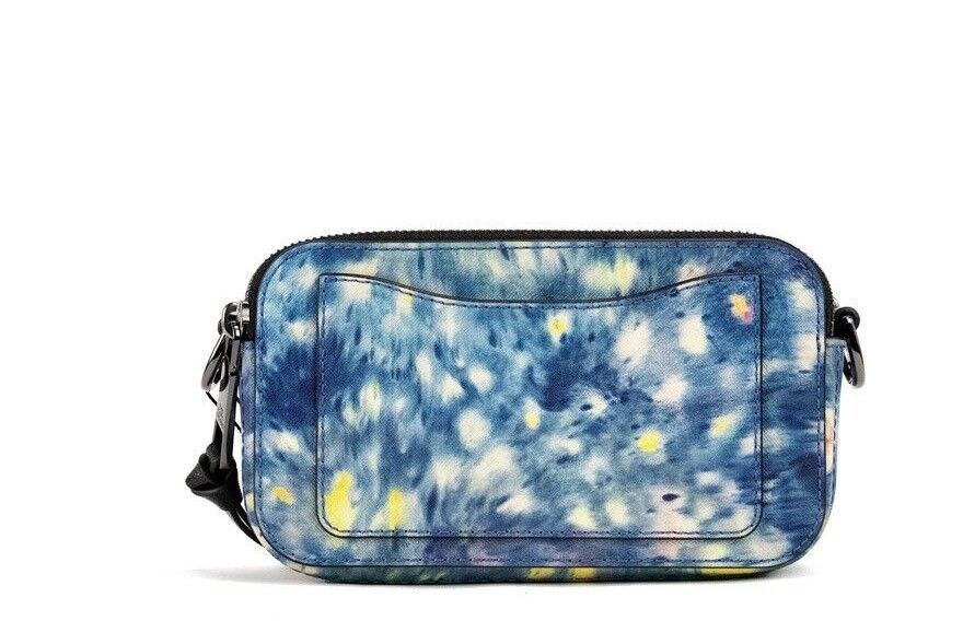 Sac à bandoulière en cuir imprimé bleu aquarelle Marc Jacobs The Snapshot Bag