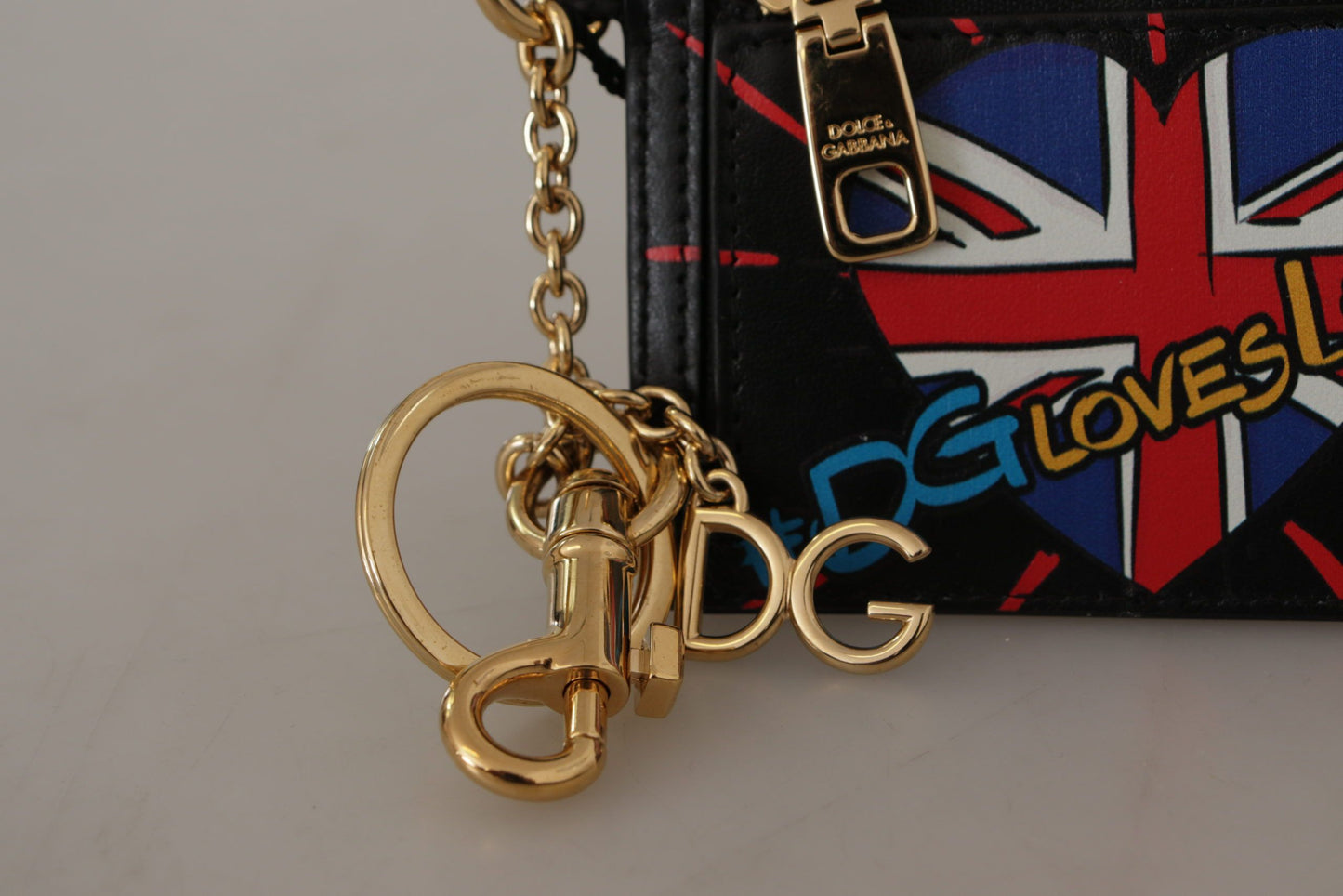 Dolce & Gabbana Elegante Münzbörse aus Leder mit Schlüsselring