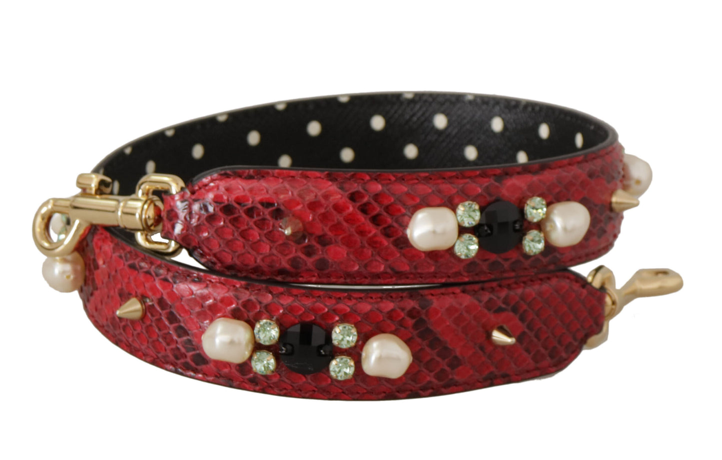 Dolce & Gabbana Élégante bandoulière en cuir de python rouge