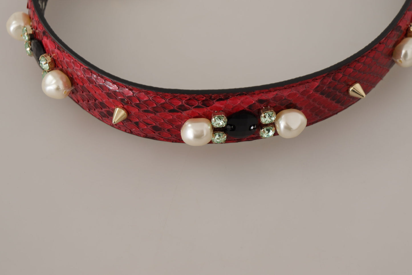 Dolce & Gabbana Élégante bandoulière en cuir de python rouge