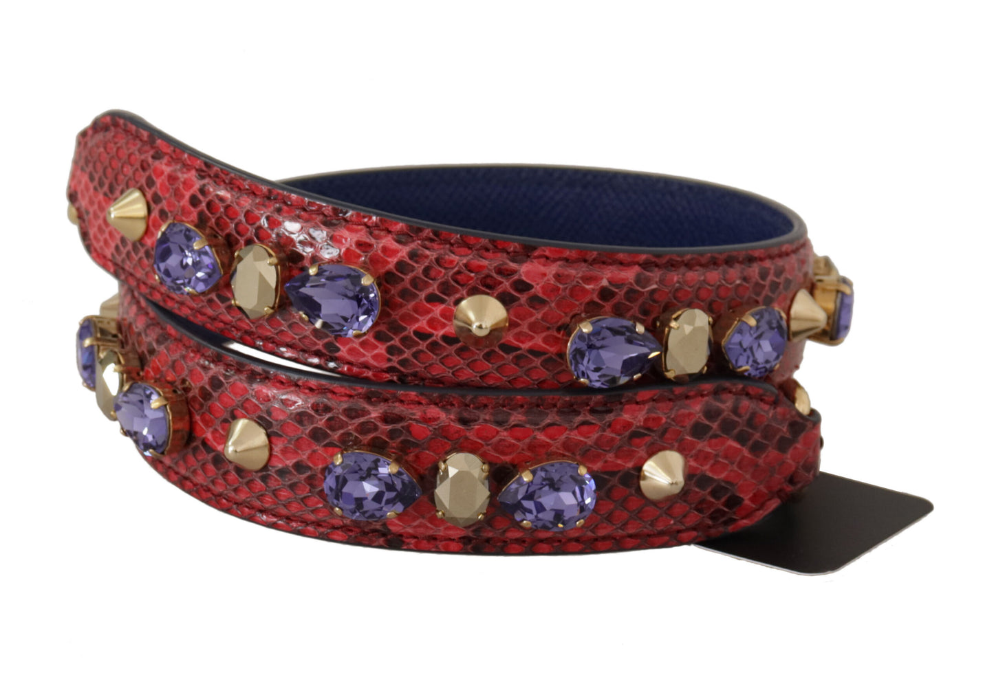 Bandoulière élégante en cuir de python rouge Dolce & Gabbana