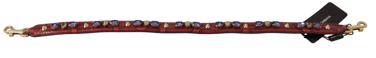 Bandoulière élégante en cuir de python rouge Dolce & Gabbana