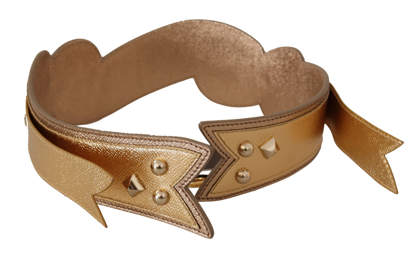 Dolce & Gabbana Eleganter Schultergurt aus goldenem Leder