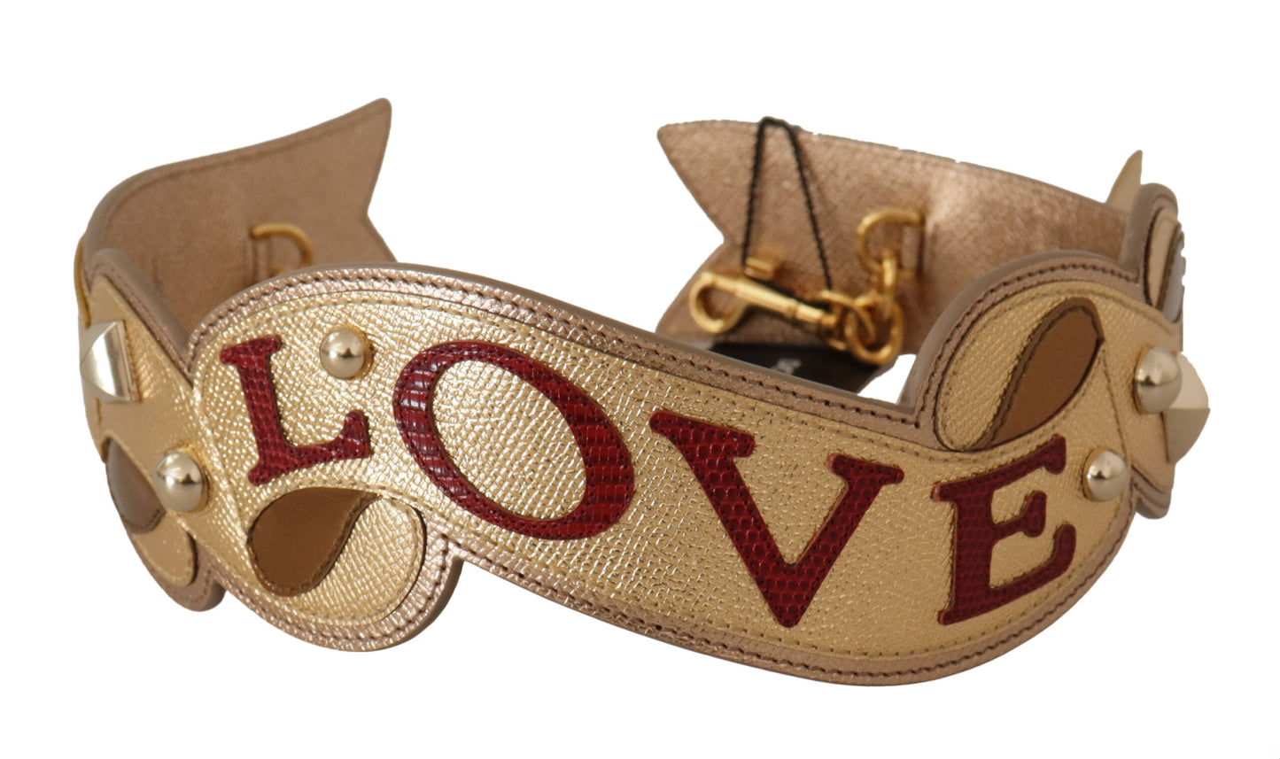 Dolce & Gabbana Eleganter Schultergurt aus goldenem Leder