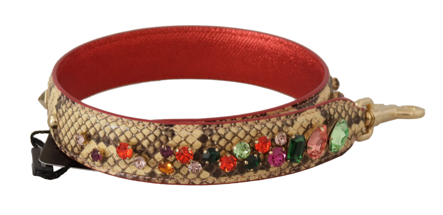 Dolce & Gabbana Eleganter Taschengurt aus beigefarbenem Pythonleder