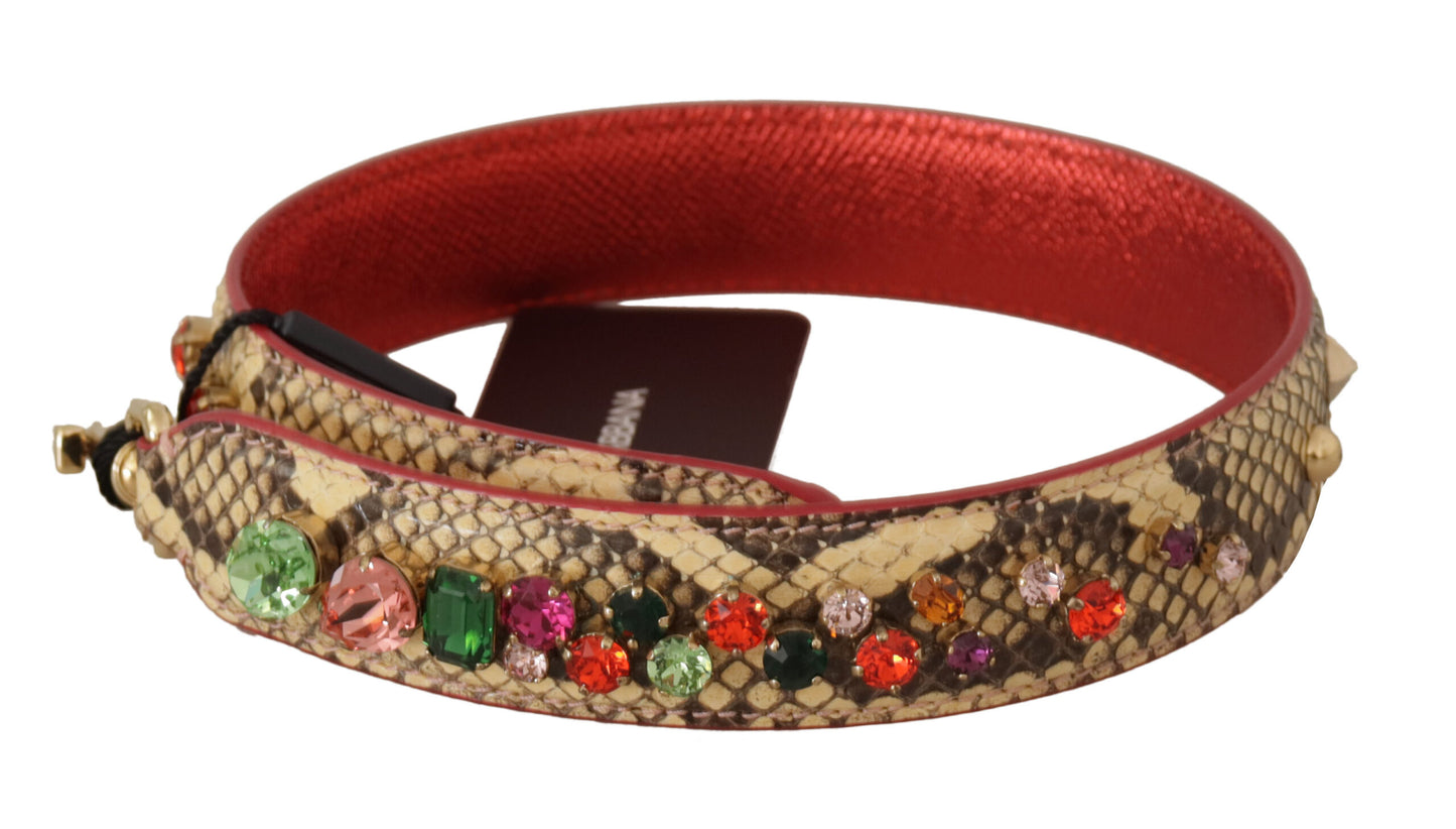 Dolce & Gabbana Eleganter Taschengurt aus beigefarbenem Pythonleder