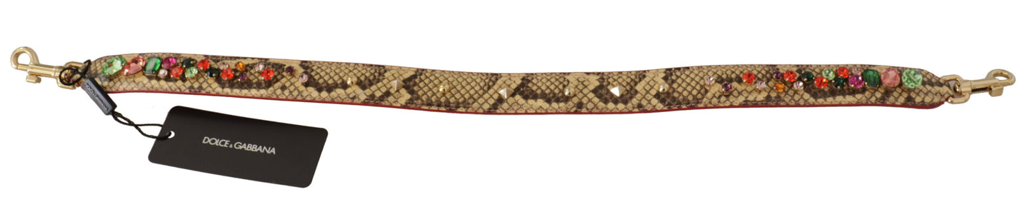 Dolce & Gabbana Eleganter Taschengurt aus beigefarbenem Pythonleder