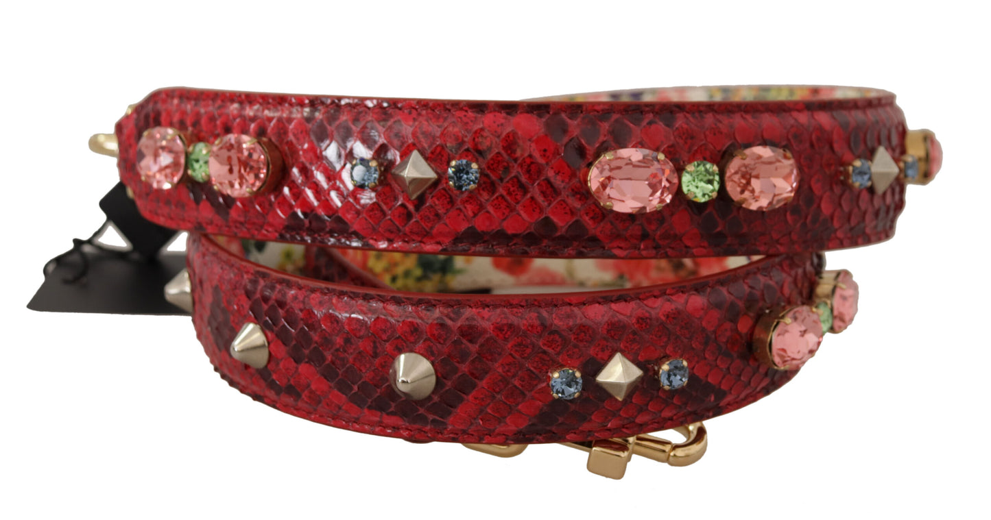 Bandoulière élégante en cuir de python rouge Dolce & Gabbana