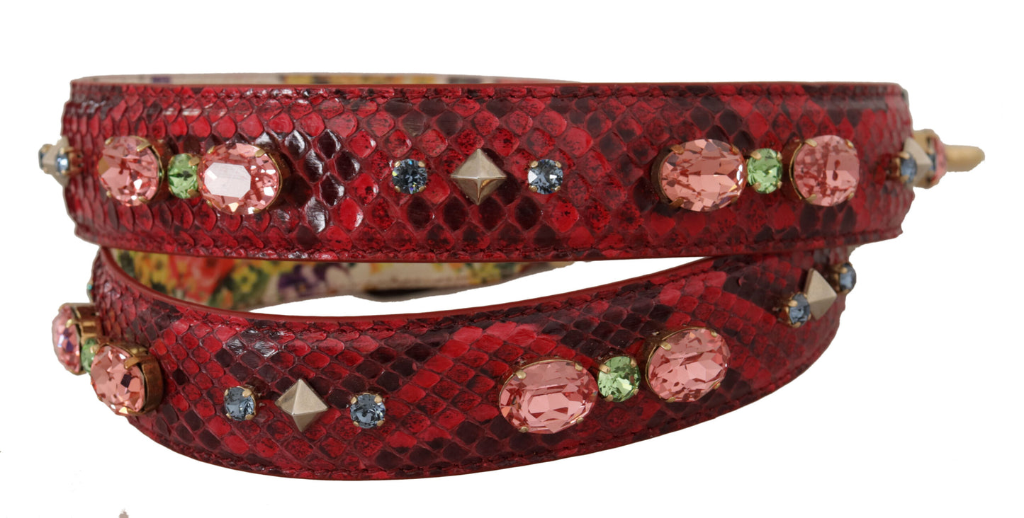 Bandoulière élégante en cuir de python rouge Dolce & Gabbana