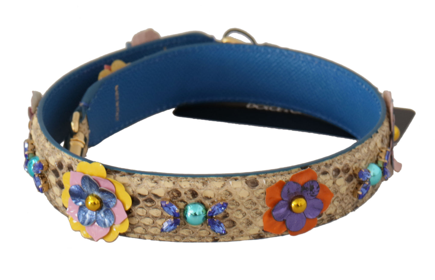 Dolce & Gabbana Elegantes beiges Pythonlederarmband