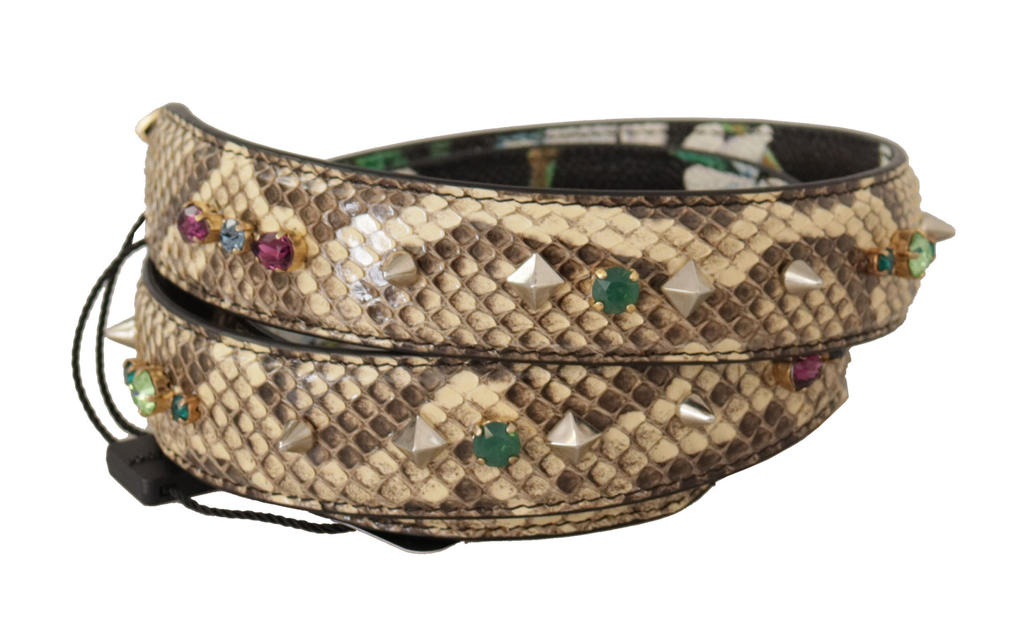 Dolce & Gabbana Eleganter Schultergurt aus beigefarbenem Pythonleder