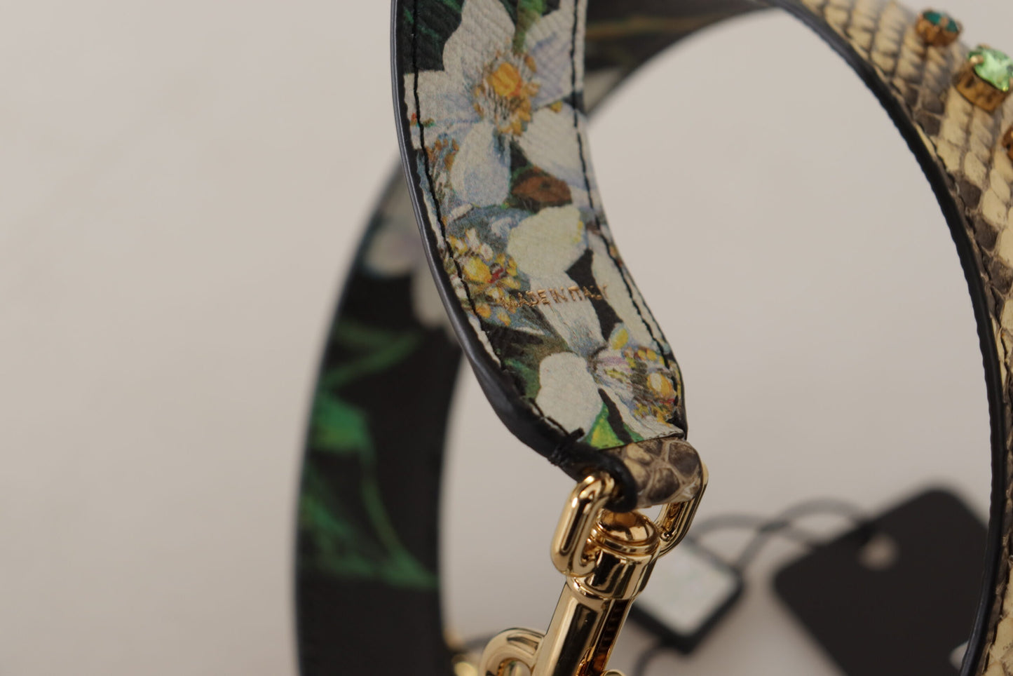 Dolce & Gabbana Eleganter Schultergurt aus beigefarbenem Pythonleder