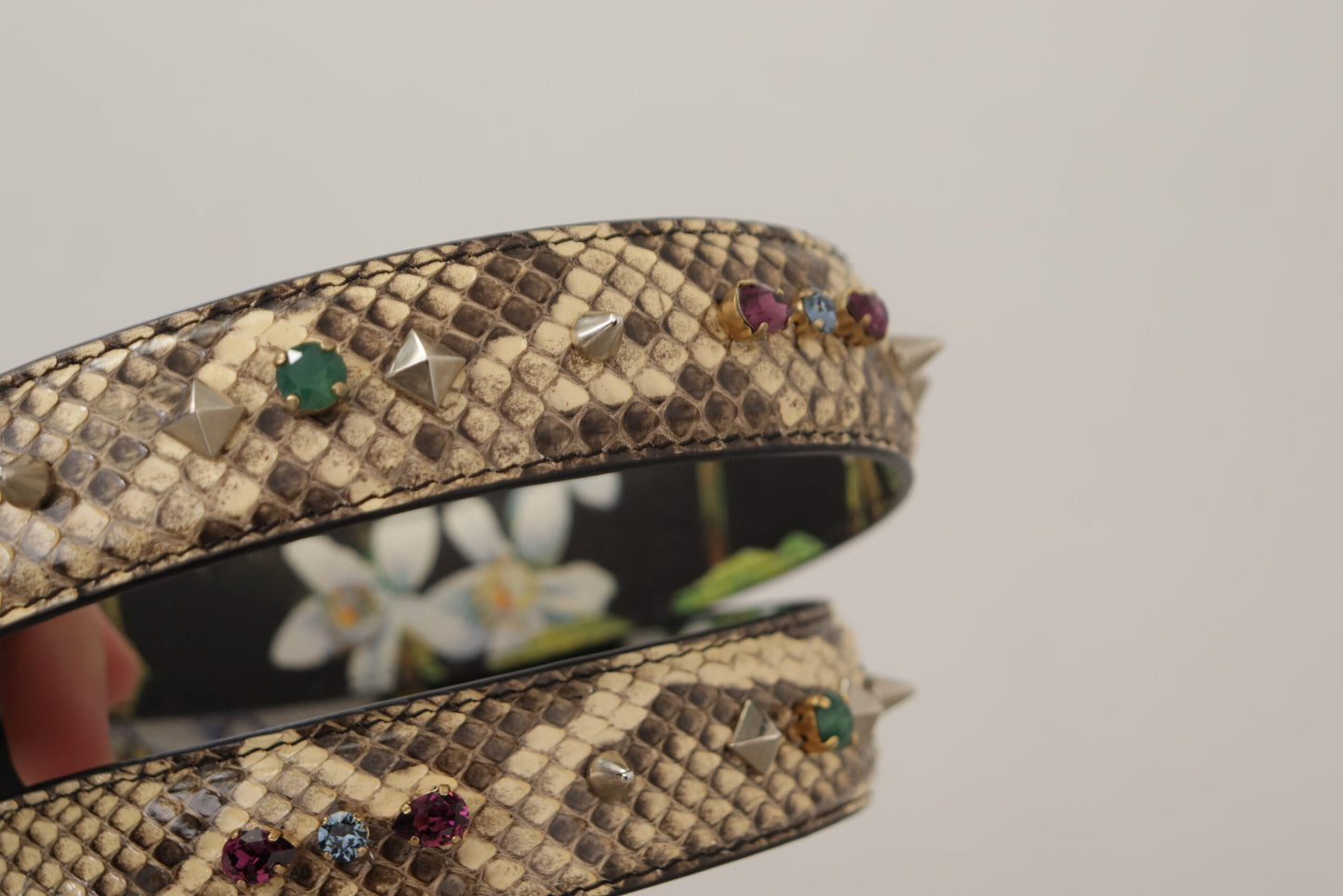 Dolce & Gabbana Eleganter Schultergurt aus beigefarbenem Pythonleder