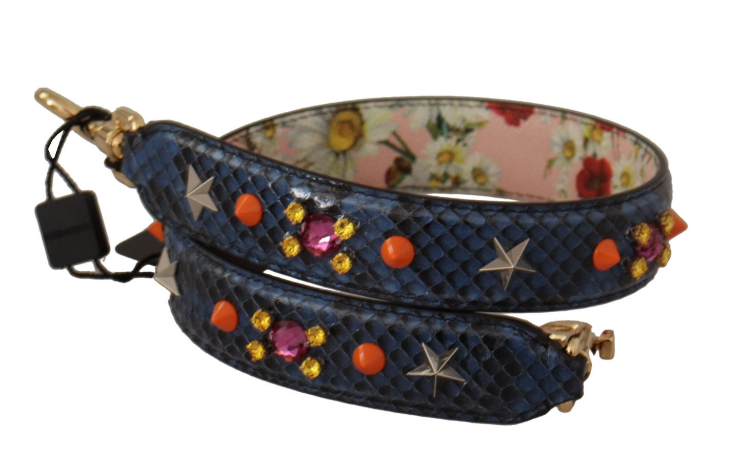 Bandoulière élégante en cuir de python bleu Dolce & Gabbana