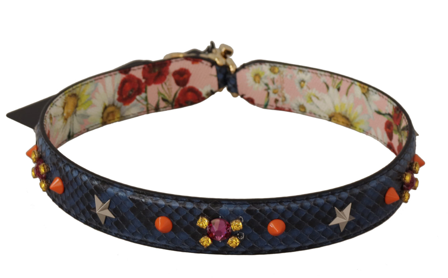 Bandoulière élégante en cuir de python bleu Dolce & Gabbana