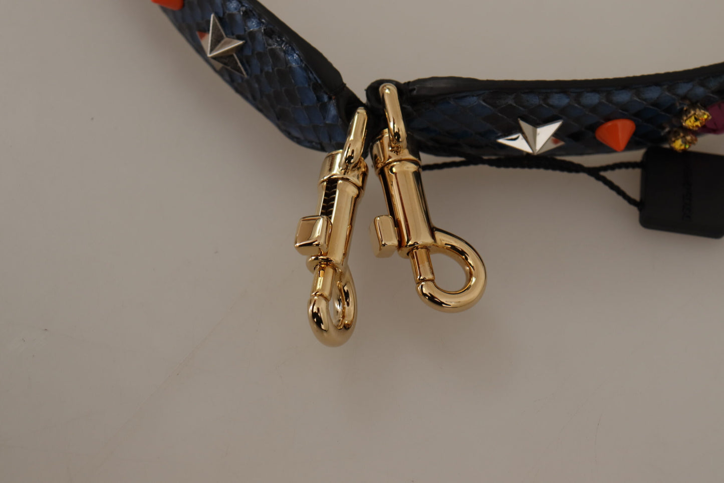 Bandoulière élégante en cuir de python bleu Dolce & Gabbana