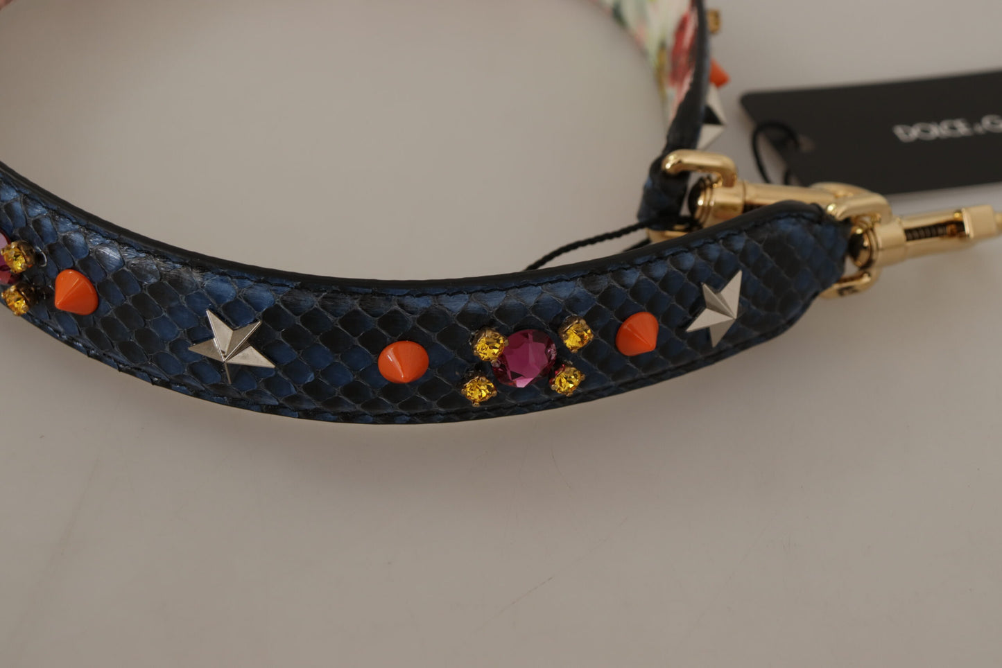 Bandoulière élégante en cuir de python bleu Dolce & Gabbana