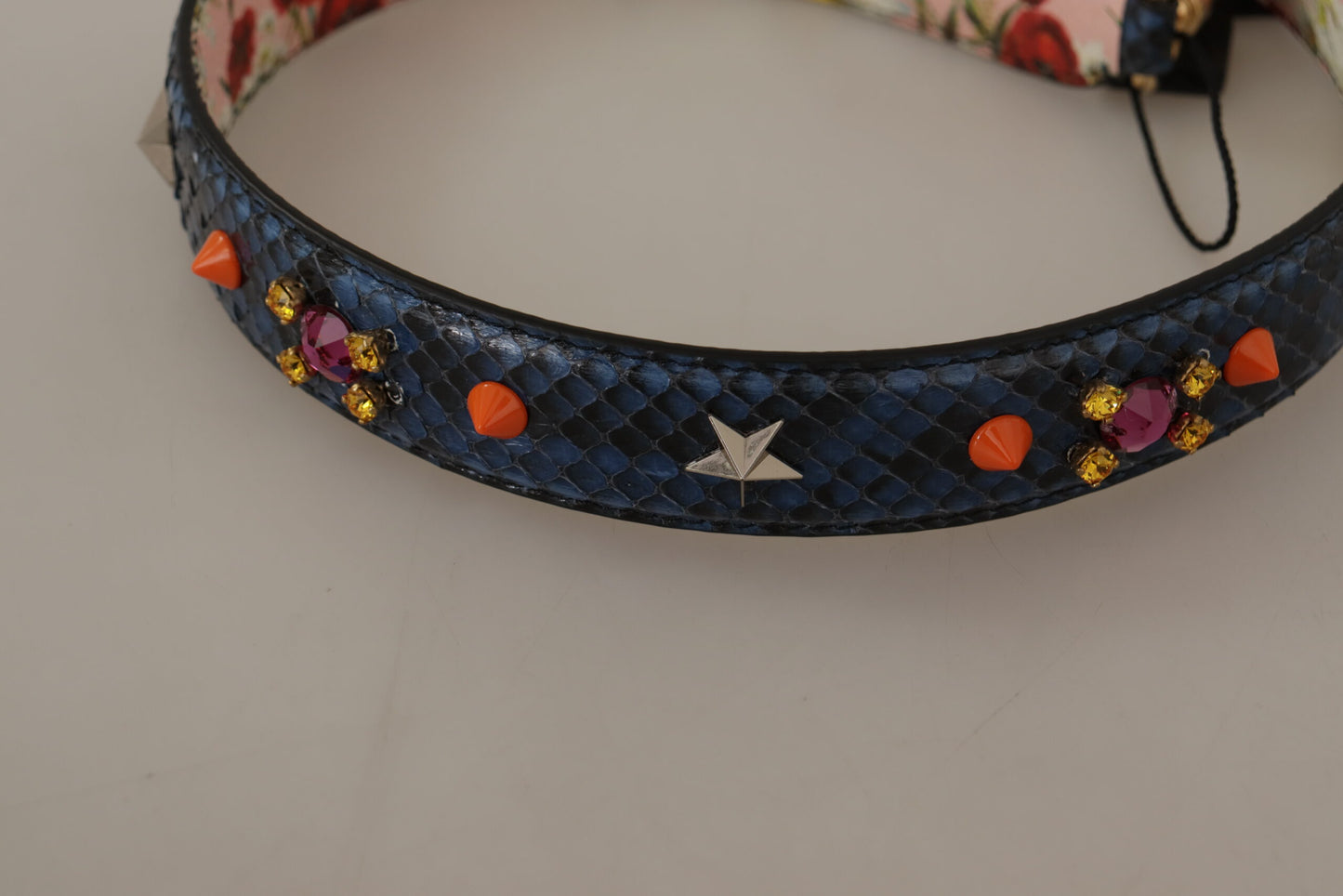 Bandoulière élégante en cuir de python bleu Dolce & Gabbana