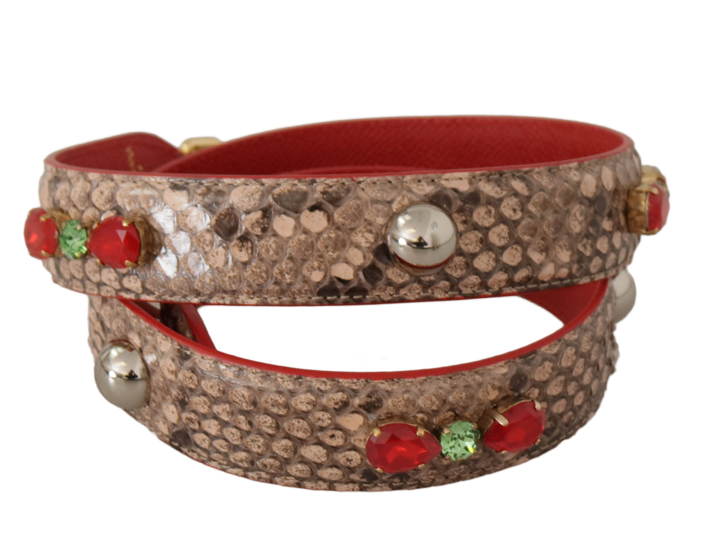 Bandoulière de sac en cuir de python marron chic Dolce & Gabbana