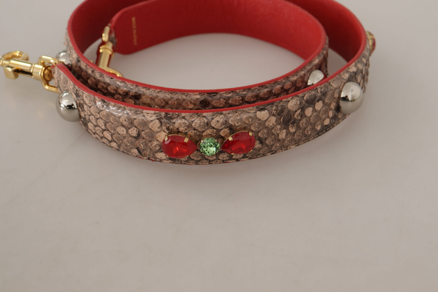 Bandoulière de sac en cuir de python marron chic Dolce & Gabbana