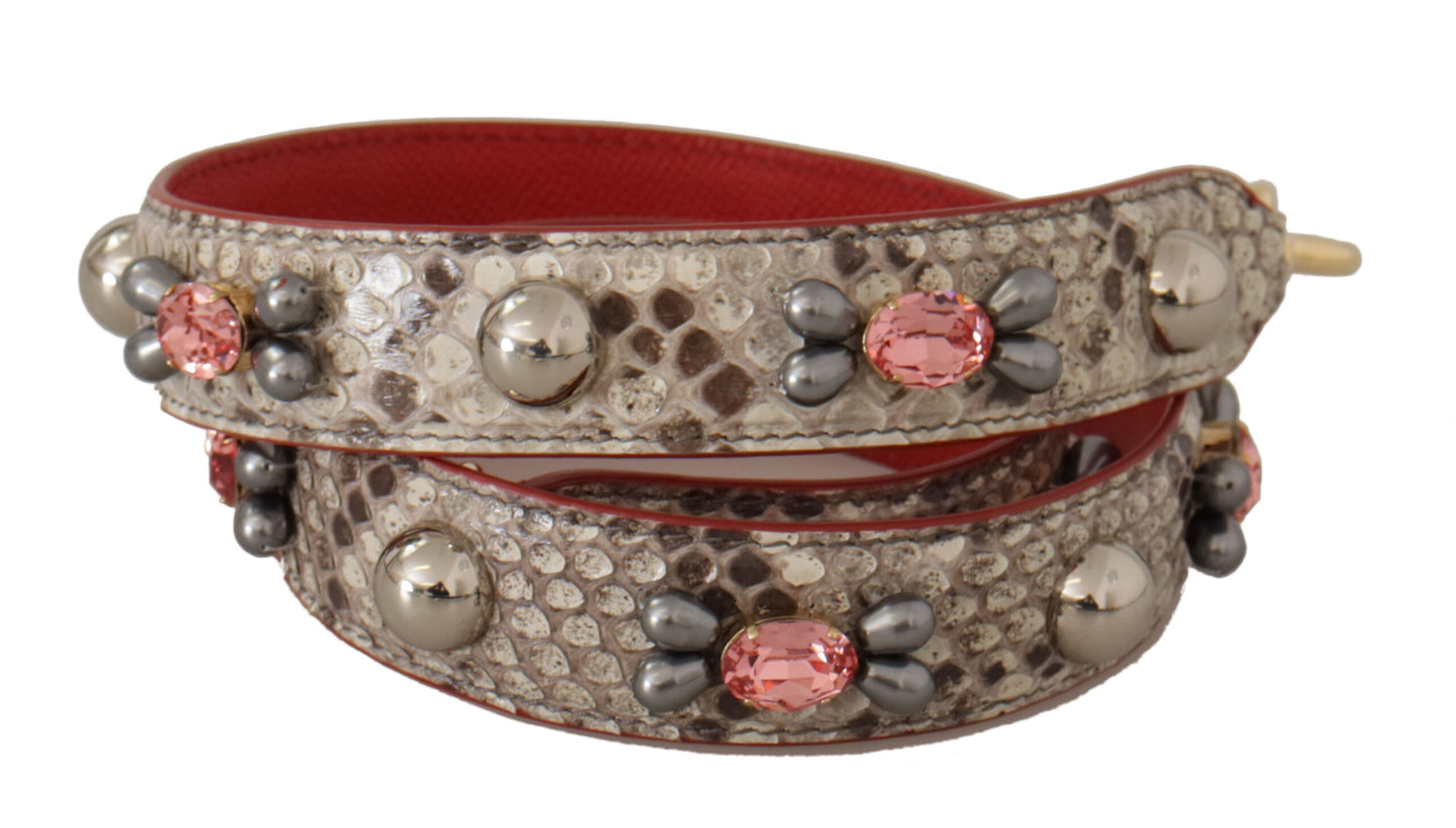 Dolce & Gabbana – Opulenter Taschengurt aus Pythonleder in Beige