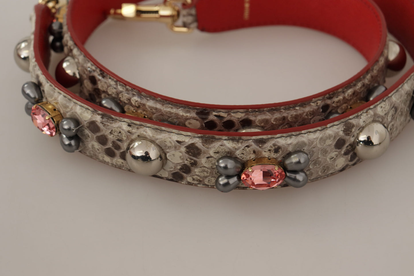 Dolce & Gabbana – Opulenter Taschengurt aus Pythonleder in Beige