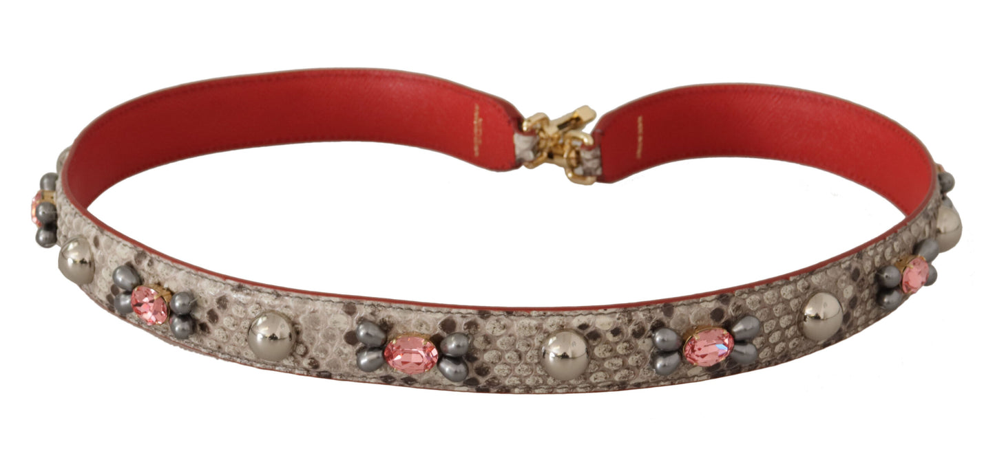 Dolce & Gabbana – Opulenter Taschengurt aus Pythonleder in Beige